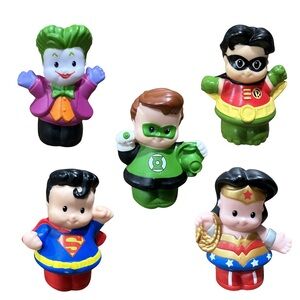 Fisher Price Little People DC Super Friends Vintage Chubby Lot of 5